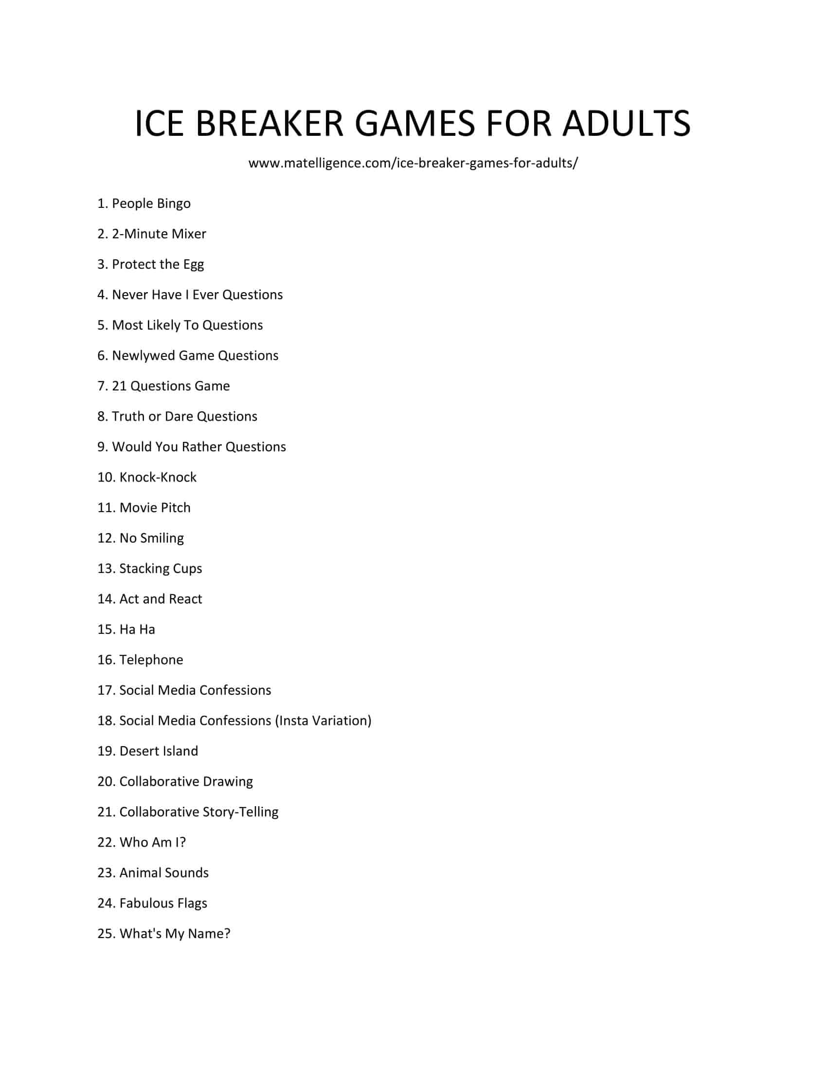 list of ice breakers